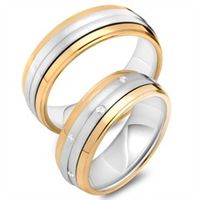 alianzas 14 quilates oro amarillo-blanco 10 diamantes