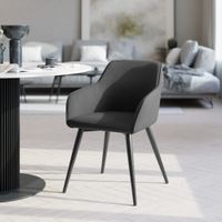 silla de comedor con diseno de pana 58 x 62 x 82 cm antracitanegro