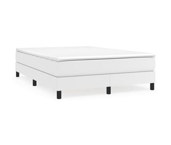Cama box spring con colchón cuero sintético blanco 140x200cm