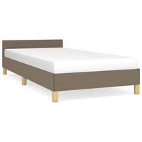 cama individual  cama para adultos  estructura de cama con cabecero de tela gris taupe 100x200 cm