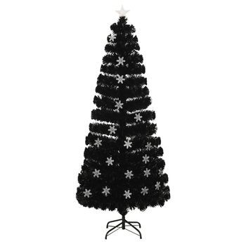 Árbol De Navidad | Decoraciones De Navidad Copos De Nieve Led Fibra Óptica Negro 210 Cm