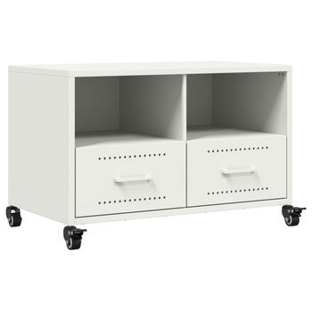 Mueble De Tv | Mueble De Salón | Gabinete De Tv Acero Blanco 68x39x43,5 Cm