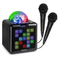 altavoces fenton karaoke portatil bluetooth 15w con luces led y 2 microfonos