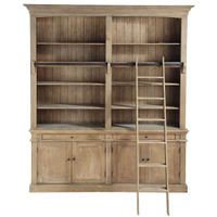 libreria de pino reciclado de 195 cm con escalera