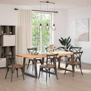 Patas Para Mesa De Comedor En Forma De V 3 Uds | Patas De Muebles Acero Natural