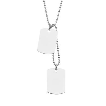 Cadena con placa de identificación de plata 925 grabable