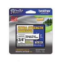 brother tze241 original p-touch extra strength label tape - 34 x 26 ft 18mm x 8m black on white