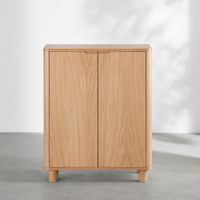 zapatero de chapa de roble claro con 2 puertas de 80 cm