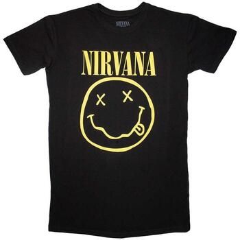 Nirvana Camiseta manga larga Yellow Happy Face para mujer