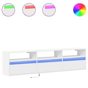 Mueble De Tv De Pared Con Led Blanco 180x31x45 Cm Vidaxl