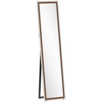 Espejo cuerpo entero 37x4x157 cm blanco y marrón