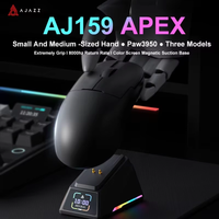 raton inalambrico ajazz aj159 apex tri-modo con sensor paw3950 de 8k baja latencia base de carga personalizable ligero para gamers de pc