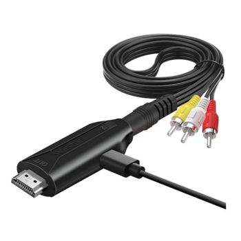 Convertidor de RCA a HDMI. 3 RCA video compuesto a señal HDMI. TRICOM