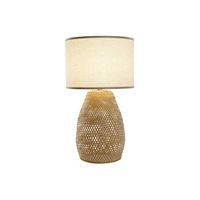 lampara sobremesa bambu poliester 40x40x71 natural