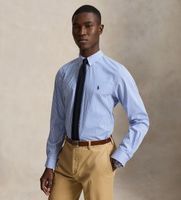 polo ralph lauren para hombre 710929344001 camisa slim fit de popelina elastica azul s casual algodon manga larga
