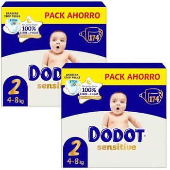 Dodot Pañales Sensitive Jumbo Pack T2 (4-8 Kg) 2x174 uds