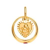 anillo bautizo 8k oro con colgante angel rubi