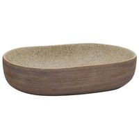 lavabo sobre encimera  lavabo de bano moderno ovalado ceramica arena marron 59x40x14 cm