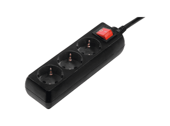 Regleta - Hama 69223782, 3 tomas, 1.4 metros, Con interruptor, Negro
