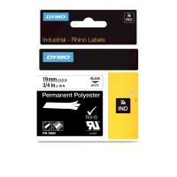 cinta de poliester permanente negro sobre blanco 24mm x 55m compatible con dymo rhino