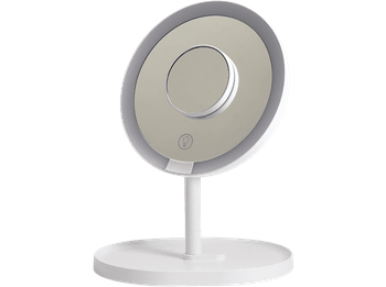 Espejo lumínico - InnoGIO Diamond Glow GIO-765, Luz LED, de Aumento 3x, Portátil, 12h Autonomía, 3 Niveles Intensidad Lumínica, Blanco