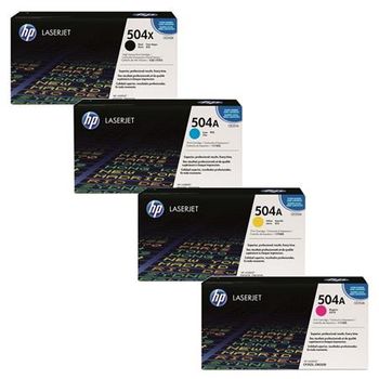 Original Multipack HP Colour LaserJet CP3525dx Printer Toner Cartridges (4 Pack) -CE250X