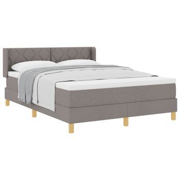 Cama Tipo Box Spring Con Cabecera Taupé 200 X 160 Cm Tela Vidaxl