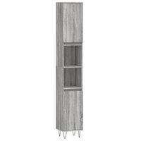 armario de bano  mueble bano madera contrachapada gris sonoma 30x30x190 cm