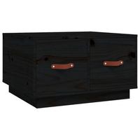 mesa de centro con dos cajones diseno moderno y contemporaneo 60 x 53 x 35 cm madera maciza de pino negro dec039716