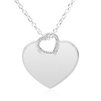 Cadena corazón grabable plata 925