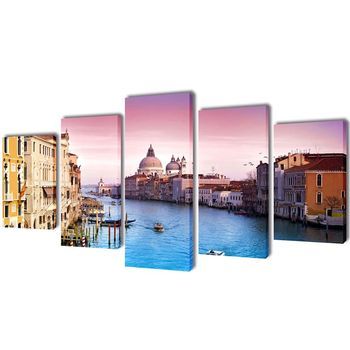 Set Decorativo De Lienzos Para La Pared Modelo Venecia, 200 X 100 Cm Vidaxl