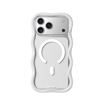 Youngkit Funda Para Iphone 17 Pro Max – Carcasa Magnética Dynamic Ii Transparente Blanco Wavy Silicone, Diseño Moderno Y Ajuste Preciso