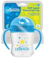 dr browns vaso de transicion boquilla suave azul estrellas 6m 180 ml