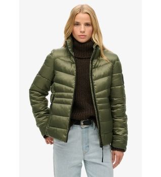 Superdry para mujer. W5011821A Chaqueta acolchada Fuji verde (XL), Casual, Poliéster Reciclado, Sostenible