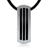 cadena de caucho con colgante de acero inoxidable