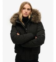 superdry para mujer w5011576a chaqueta bomber acolchada con capucha everest negro xl casual poliester