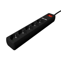 regleta con cargador usb 5 enchufes 15 m usb 2a color negro