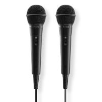 microfono hama karaoke con cable unidireccional jack 35 mm set de 2