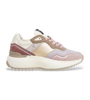 pepe jeans para mujer pls60042 zapatillas de piel kimi glam rosa beige 36 plano ante cordones casual