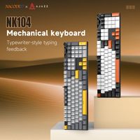 teclado mecanico para juegos con cable ajazz nk104 con interruptores rojos o azules perillas multifuncionales amplia configuracion y teclado numerico para oficina