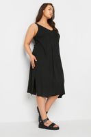 yours vestido playero negro  mujer curvy y tallas grandes yours