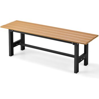 Costway Banco de Exterior para 2 Personas Asiento Listón Estructura Metal Capacidad 300 kg para Patio Jardín Balcón 120 x 36 x 40,5 cm