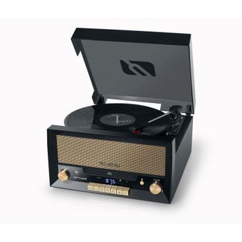 Microcadena Muse MT-110 B 20 W Bluetooth, USB, CD y vinilo negra