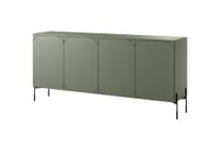 aparador de 4 puertas con pie de metal verde oliva 204x90 cm