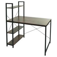escritorio con estante mesa para ordenador 100 x 60 cm marron mdf metal 040006016