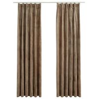 2 piezas cortinas opacas  cortinas oscurantes con ganchos terciopelo beige 140x245 cm