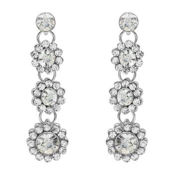 Pendientes de tres piezas bisutería floral