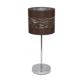 Sobremesa niebla 1xe14 cromo/marron-plata 43x17x17 cm