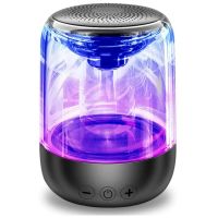 lampara en forma 2025  lampara mesita de noche con altavoz bluetooth lamparas led mesita de noche  lampara led inteligente 10 modos de luces para oficina dormitorio negro