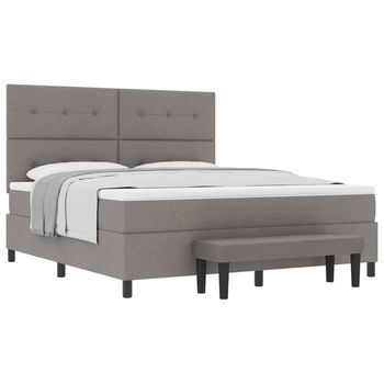 Cama Tipo Box Spring Con Cabecera Taupé 180 X 200 Cm Tela Vidaxl